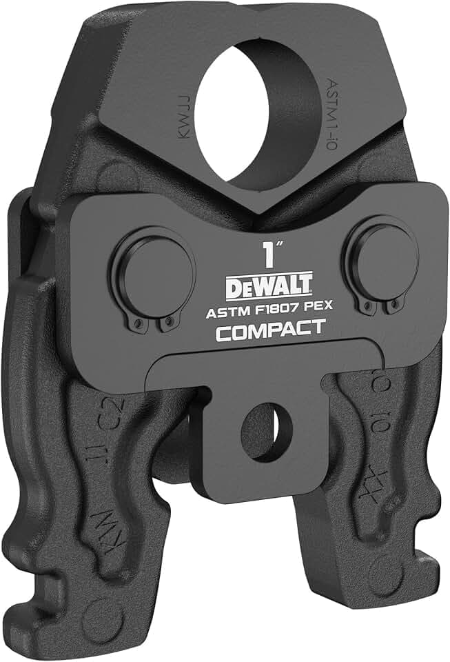 DEWALT Compact 1 Inch PEX F1807 Press Jaw for Use with DCE210 DEWALT 20V MAX Compact Press Tool, Compatible with ASTM F1807 ASTM F2159 Approved Crimp Fittings (DCE215100)