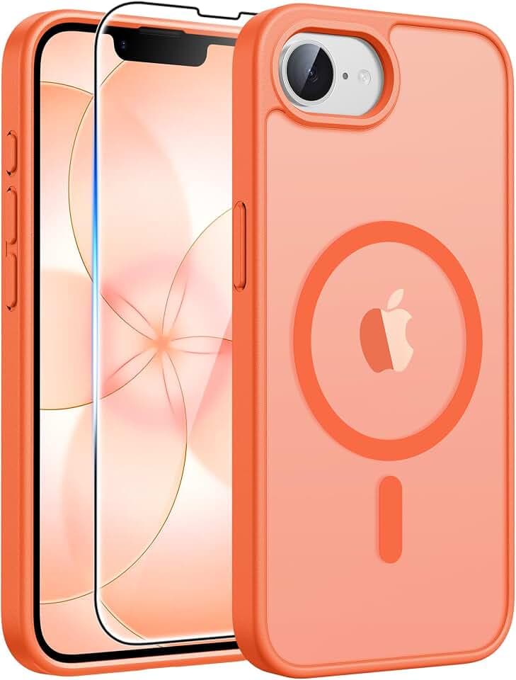 FNTCASE for iPhone 17e/ 16e Case, Fit for Magsafe, Orange