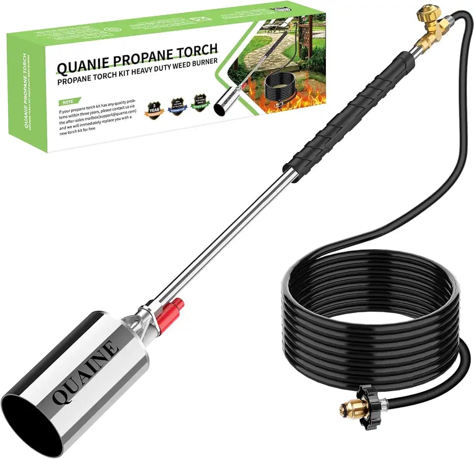 Propane Torch Weed Burner,High Output with Self Ignition and Flame Control,Heavy Duty Blow Torch with 10FT Hose,Flamethrower for Weeding,Roofing,Melting Ice Snow,Road Paint Removing