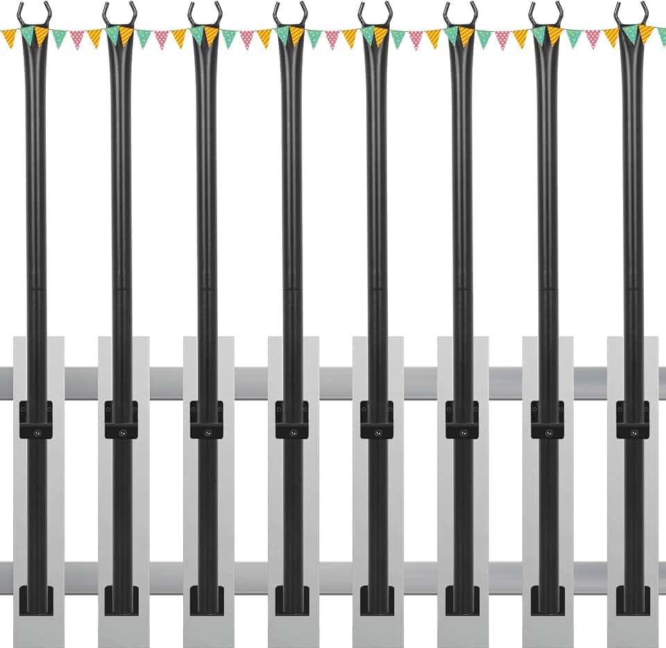FAHKNS 8 Pack 5FT String Light Poles for Deck