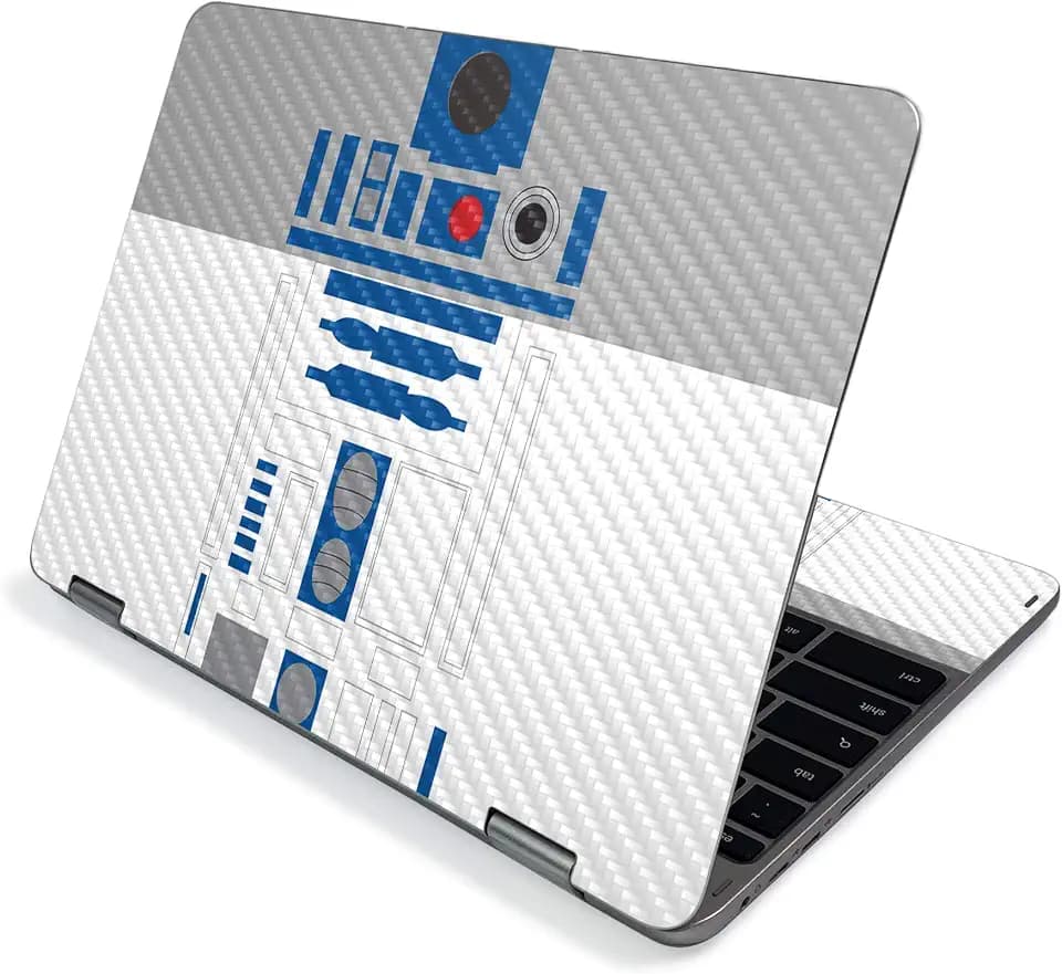 MIGHTY SKINS Carbon Fiber Skin for Samsung Chromebook Plus V2 12" (2019) - Cyber Bot | Protective, Durable Textured Carbon Fiber Finish | Easy to Apply, Remove, and Change Styles | Made in The USA