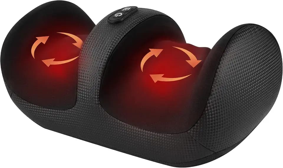 Nekteck Shiatsu Fußmassagegerät mit Wärme - Elektrisches Massagegerät mit Roller gegen Schmerzen, für bessere Durchblutung - Ideal gegen Neuropathie
