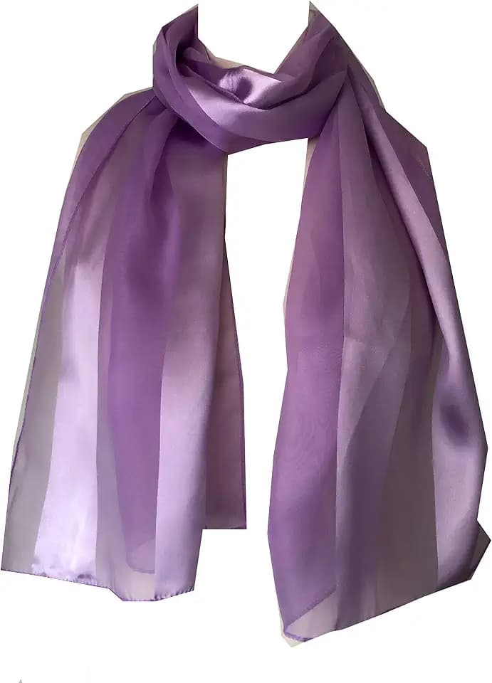 Plain coloured Chiffon and Satin Striped Scarf Thin Pretty Scarf, 150 cm x30cm lovely Gift/present.