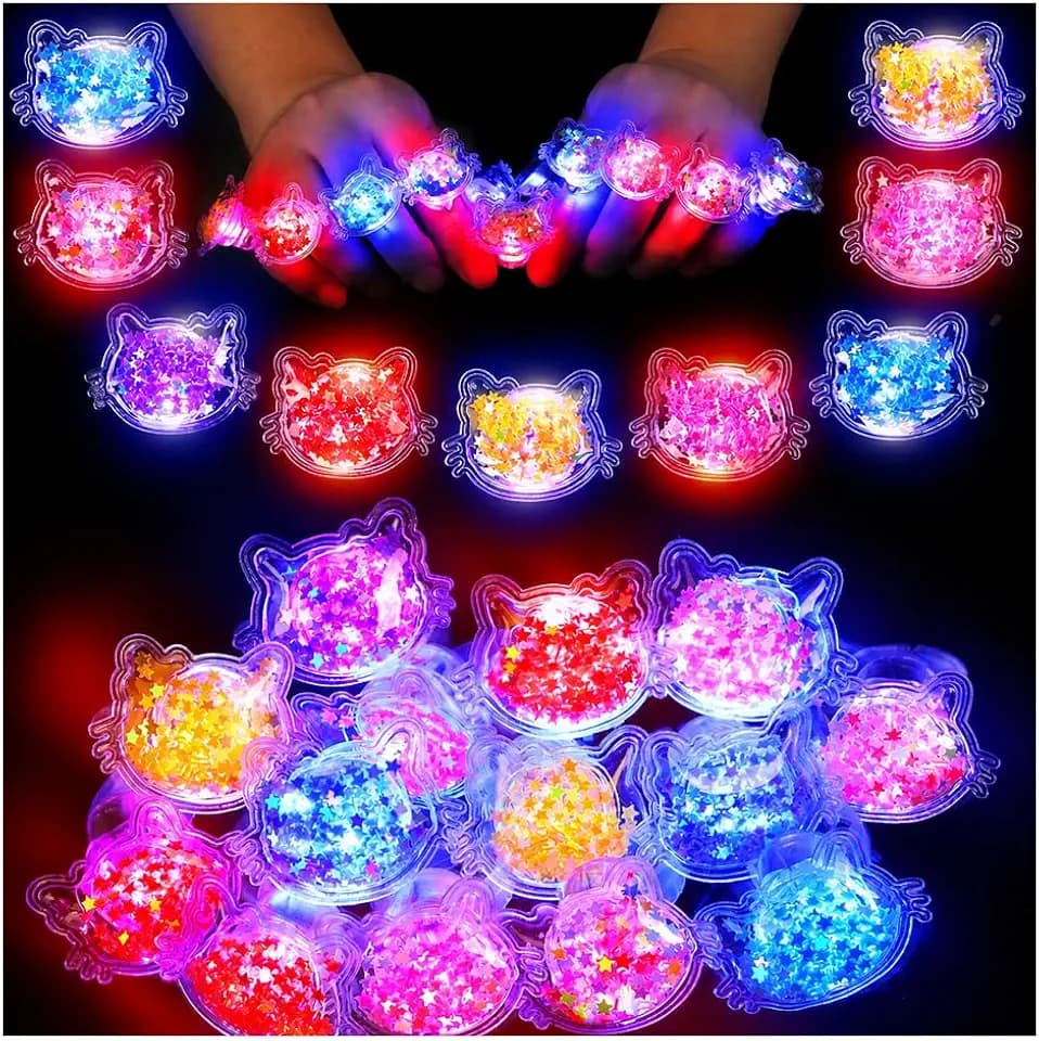50 Pcs Cat Party Favors Lings up Rings Toys