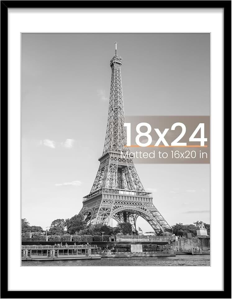 upsimples 18x24 Picture Frame, Wall Decor Poster Frames, Black 1 Pack