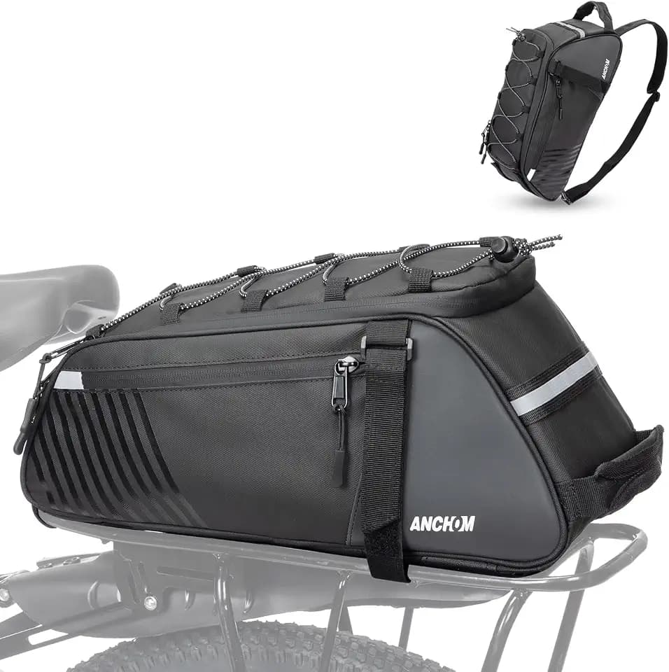 ANCHOM Rear Bike Rack Bag, 8L PVC Bicycle Saddle Bag Water Resistant