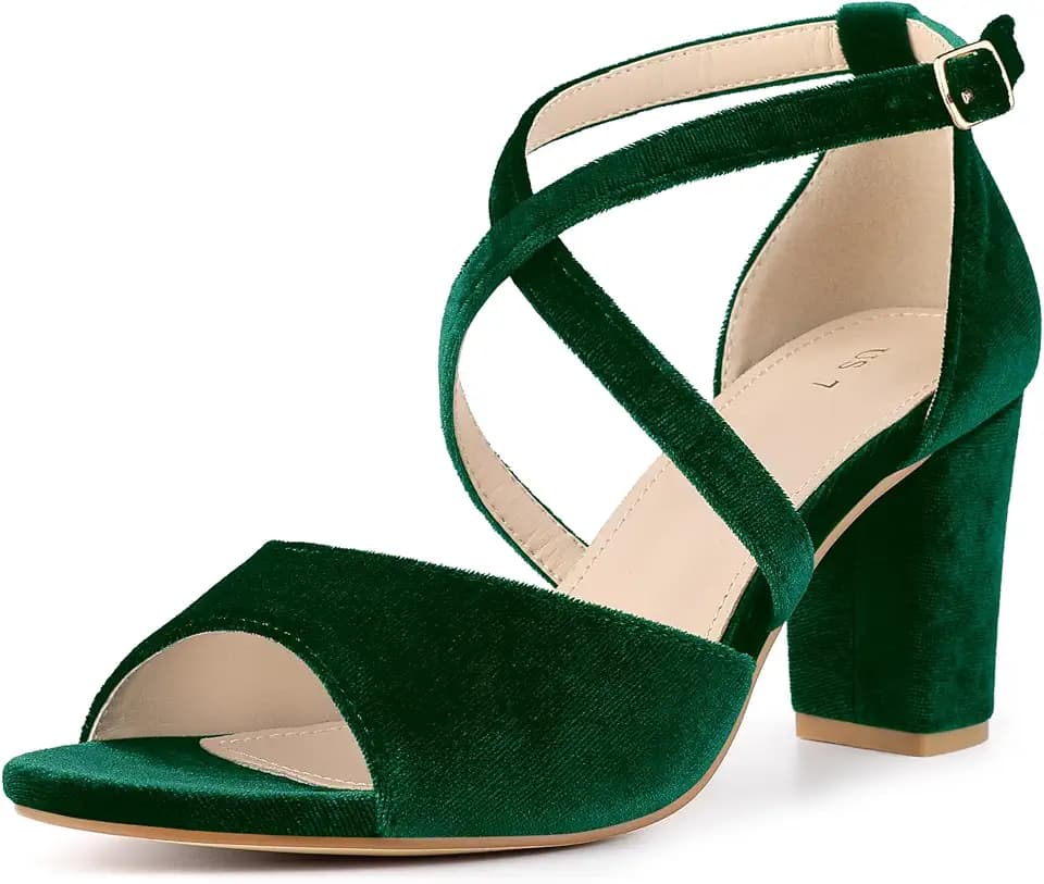 Perphy Damen Sandalen mit überkreuzten Riemen, Kunstsamt, offener Zehenbereich, Blockabsatz