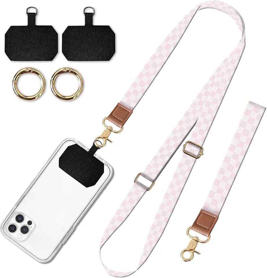Cell Phone Lanyard Adjustable Crossbody Strap, Cute Phone Neck Wristlet Wrist Strap Patch for Keys Case Accessories