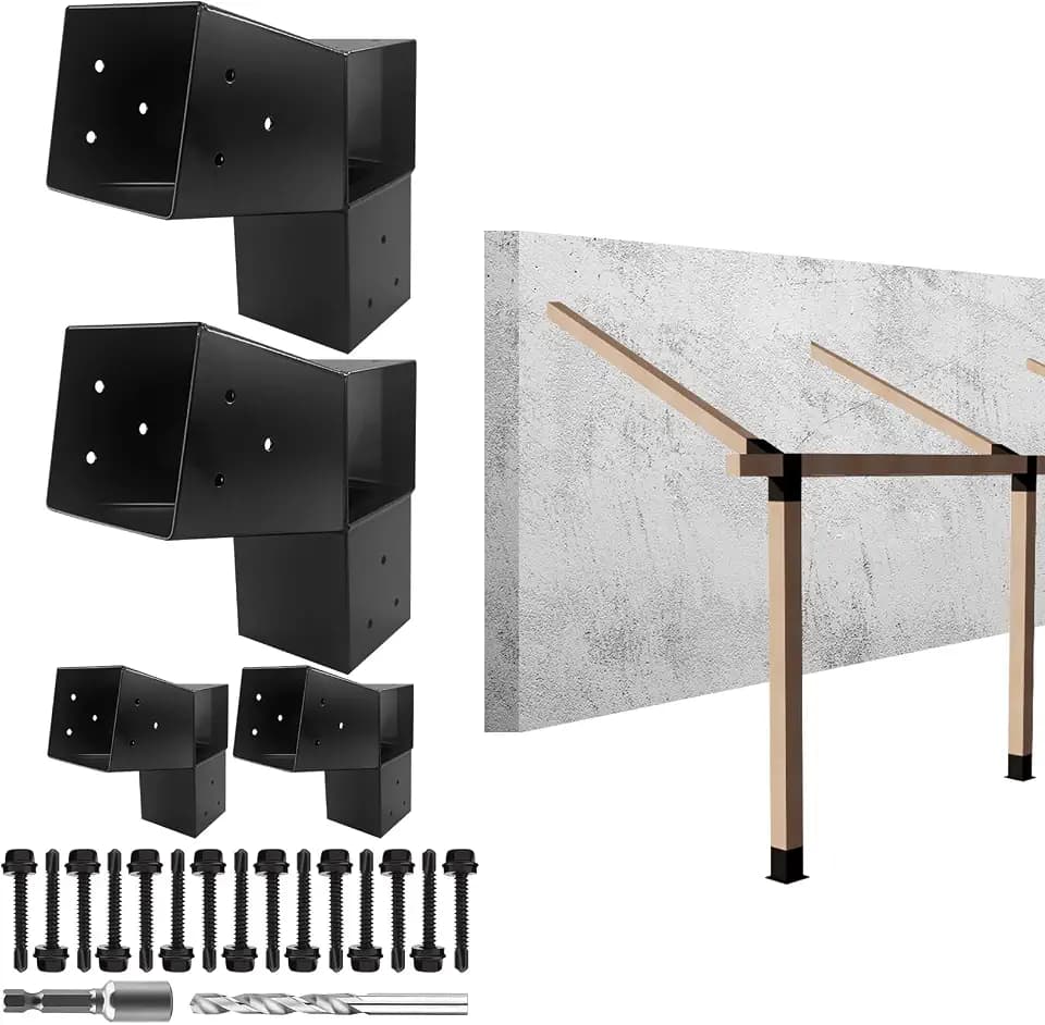 6x6 Pergola 2-Way Brackets,L-Shaped 30° Angled Design 4Pack