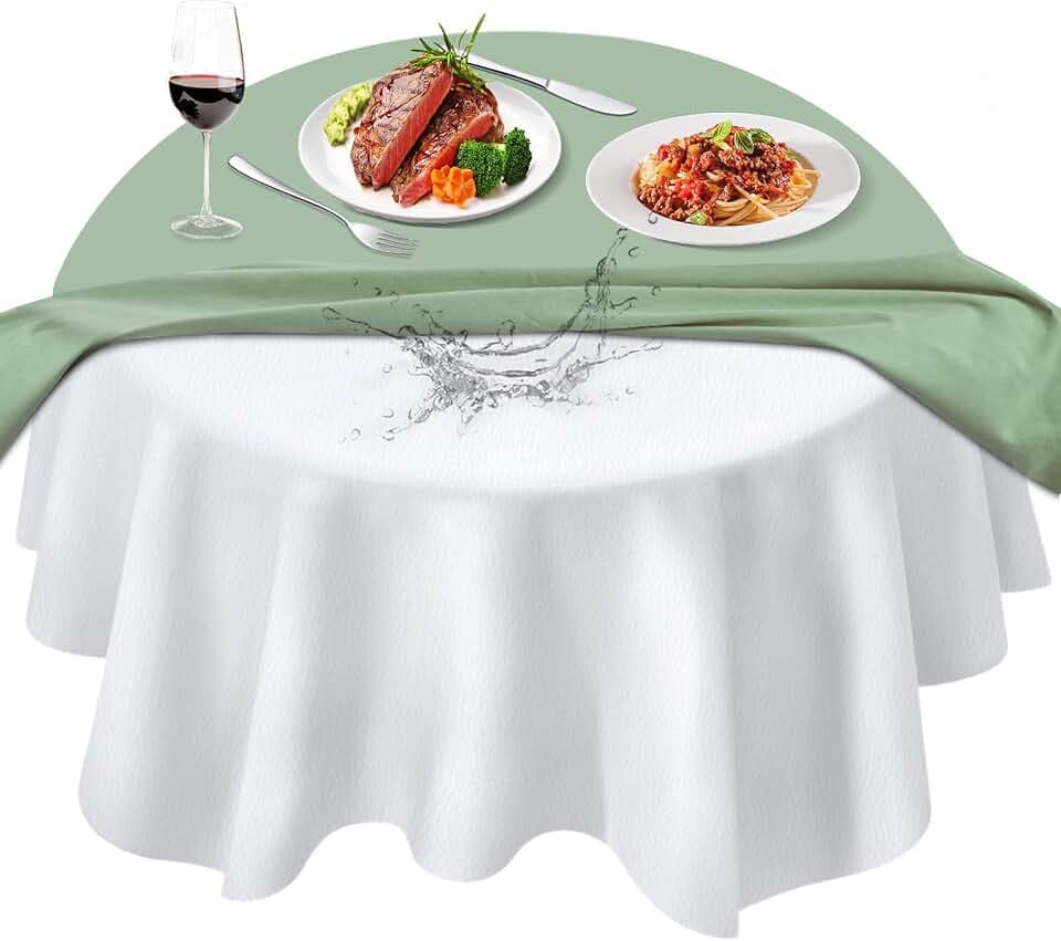 Table Protector Pad with Flannel Backing, Heavy-Duty Vinyl Table Padding Under Tablecloth, Waterproof, Heat Resistant, 52 inches, Round