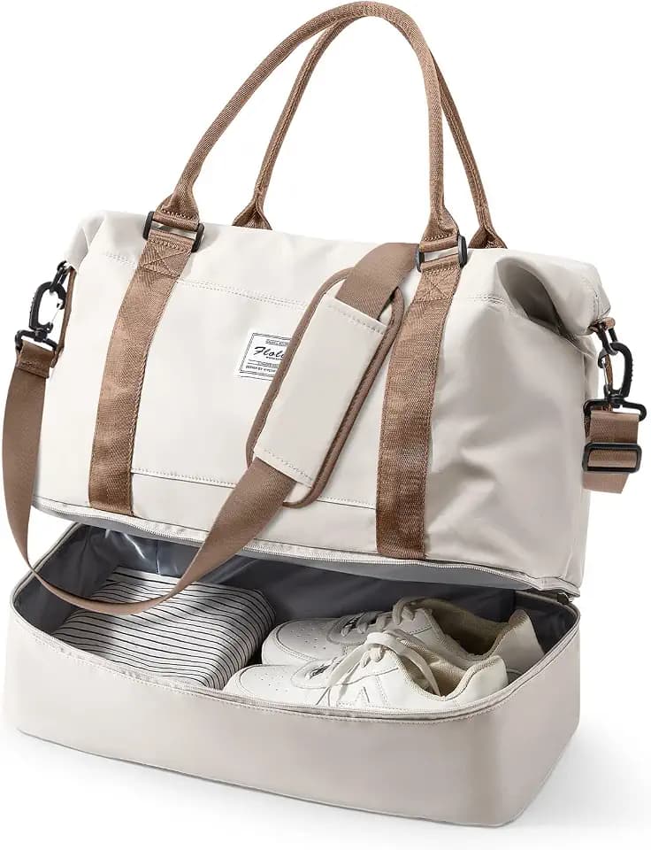 Travel Duffel Weekender Bag Women Tote Carry On Bags With Shoe Compartment