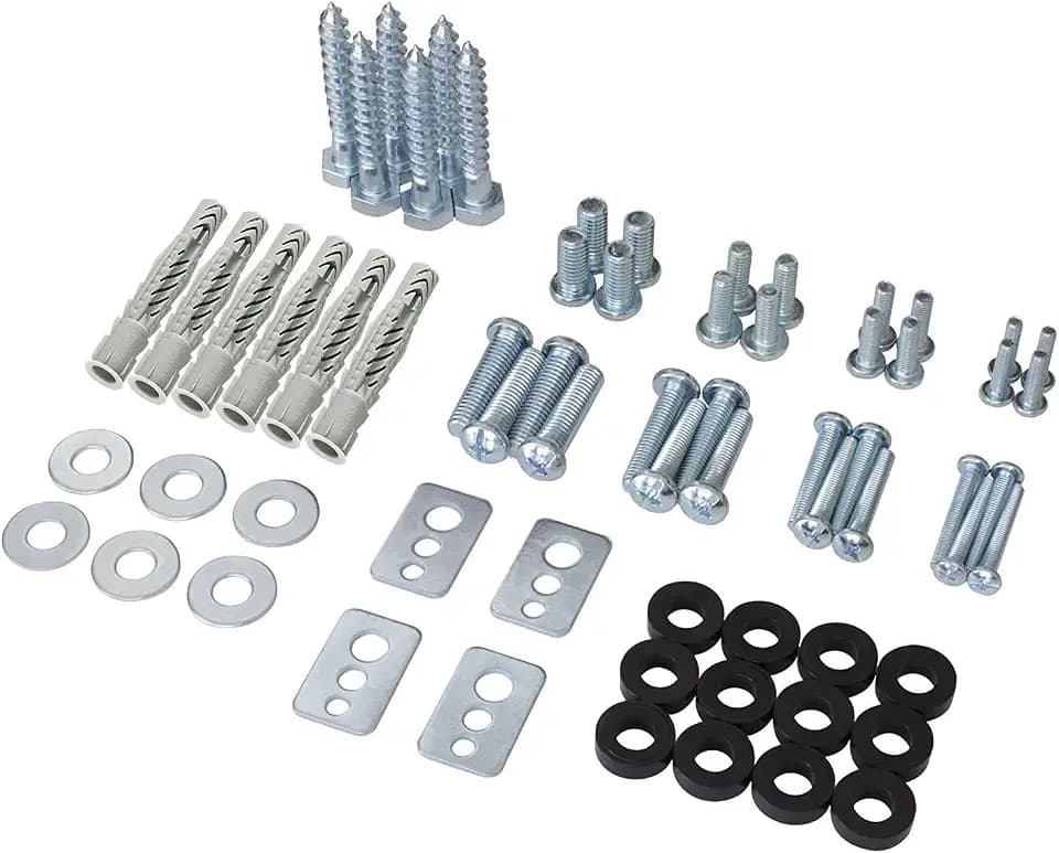 RICOO VESA Schrauben Muttern Set SPZ0200-F für TV Wandhalterung & Monitorhalterung max. 100 kg mit UX10 Dübel Fischer für Beton & Holz Gewindeschrauben M4 M5 M6 M8 Unterlegscheiben