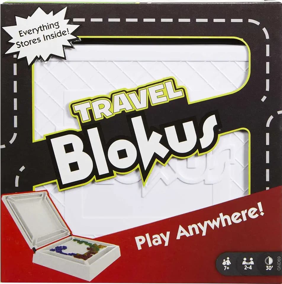 Mattel Games GND69 - Kompakt Blokus Strategiespiel für Kinder und die Familie, Brettspiel für 2 bis 4 Spieler mit Spielsteinen in 4 Farben, Geschenk für alle ab 7 Jahren