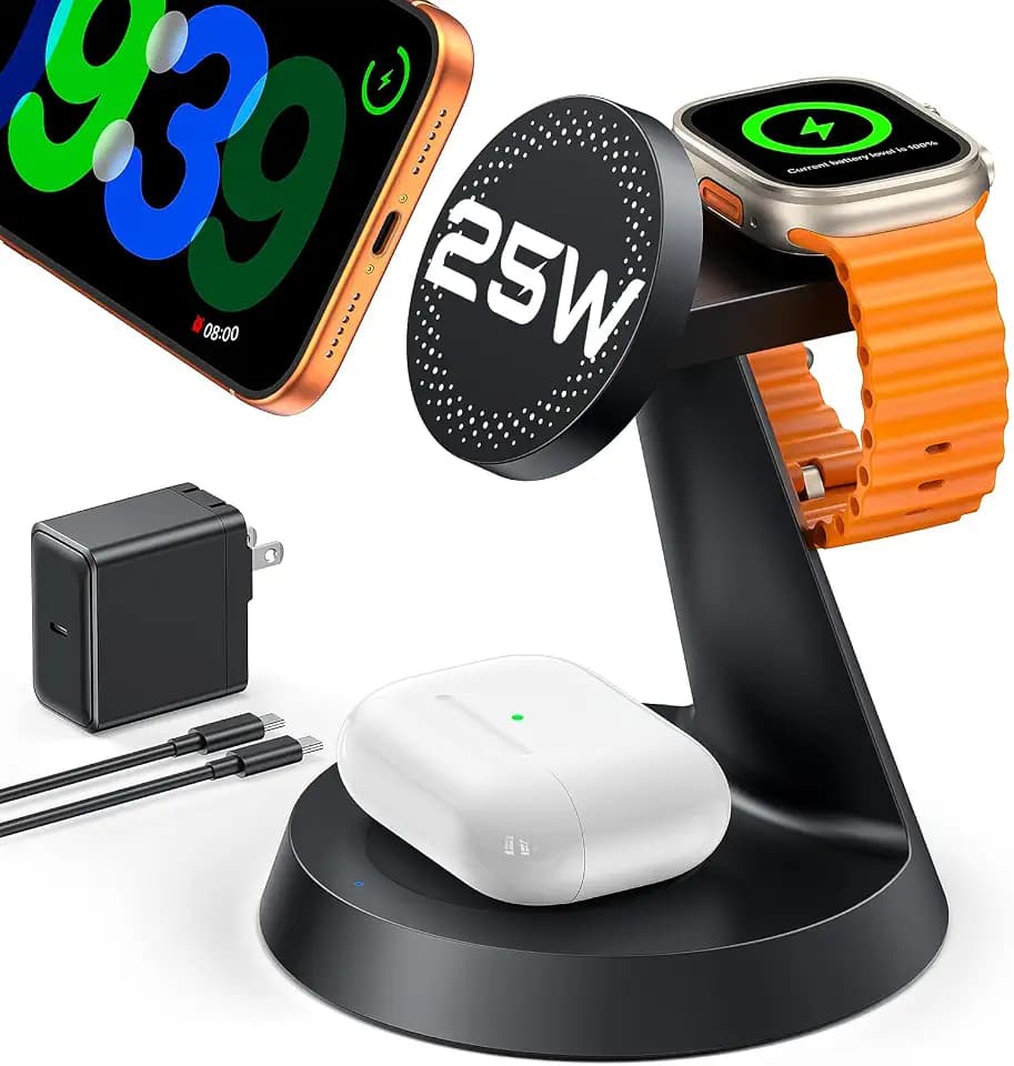 25W Fast 3 in 1 Charging Station for iPhone 18 Pro Max/iPhone Duo/17 ProMax
