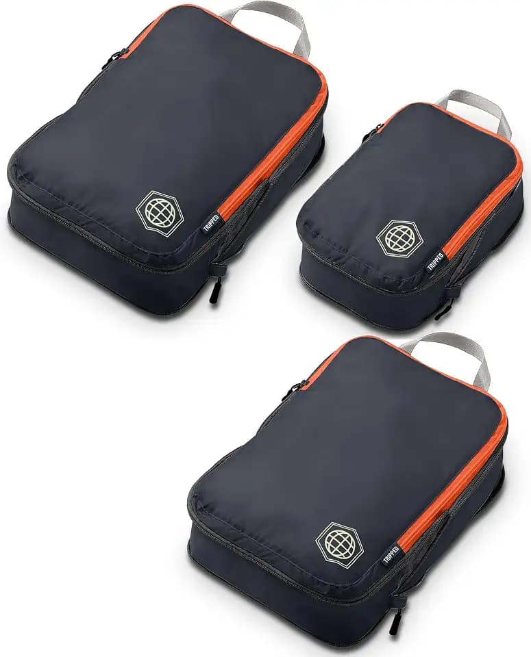 TRIPPED Travel Gear Compression Packing Cubes for Carry-On Travel 3-Pack