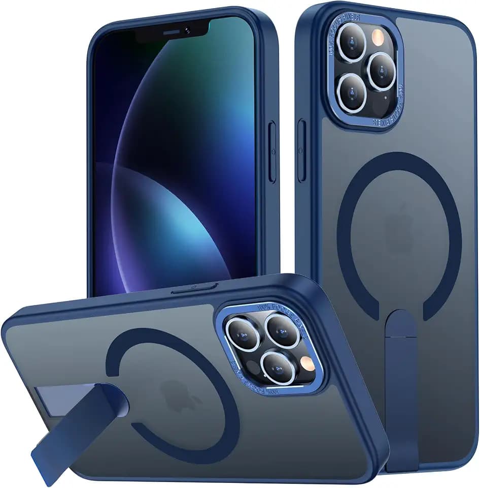 for iPhone 13 Pro Case with Kickstand, [Invisible Stand] Compatible with MagSafe, Anti-Slip Shockproof Military-Grade Protection, Magnetic Phone Case for iPhone 13Pro (Blue)