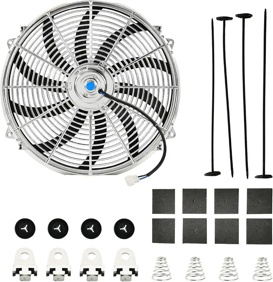 16 Inch Chrome Slim Push Pull Electric Radiator Cooling Fan