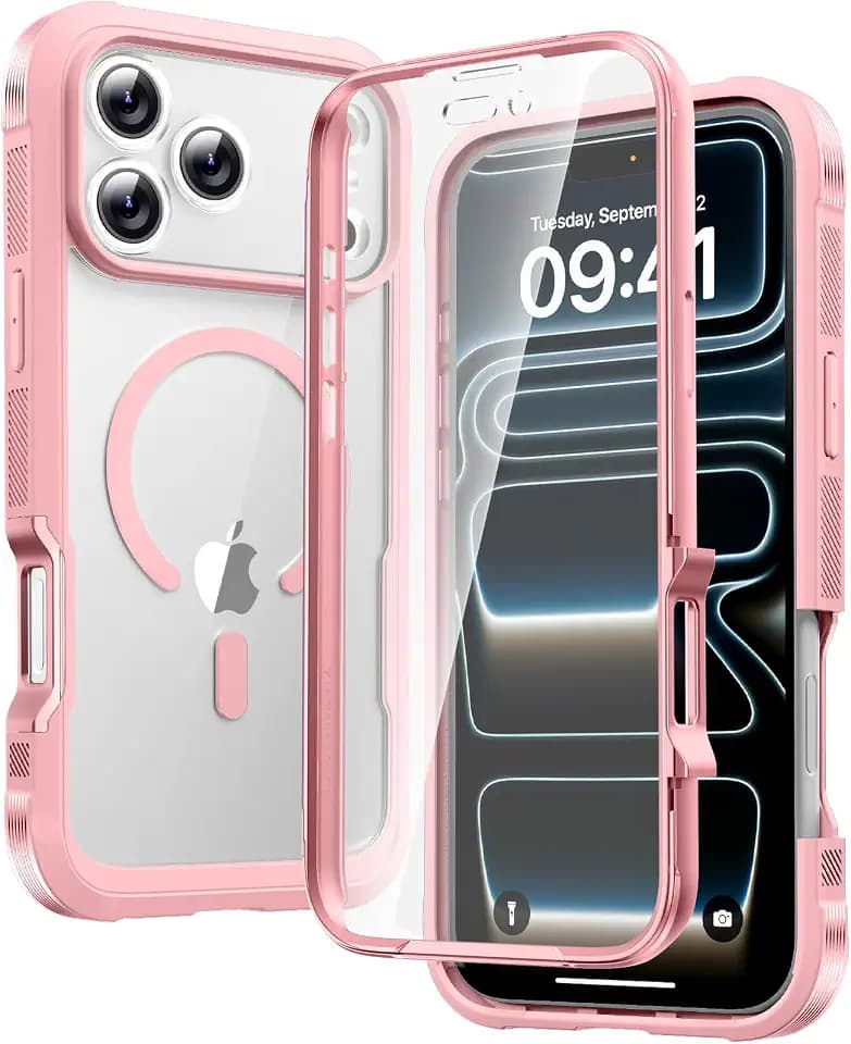 Diaclara Magnetic & Screen Protector for iPhone 17 Pro Max Case,Pink