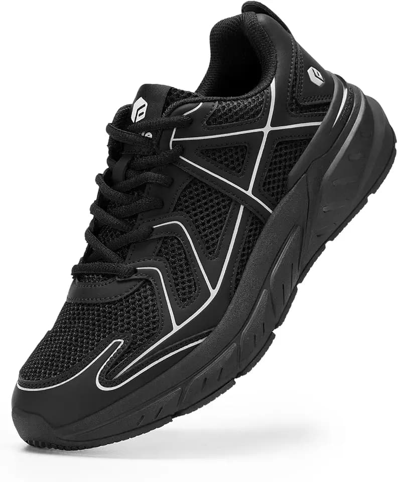 FitVille Mens Walking Shoes Wide Width Thicker Cushioning Sneakers Extra Wide Shoes for Men Bouncy Shoes Non Slip Workout Gym Athletic Sneakers