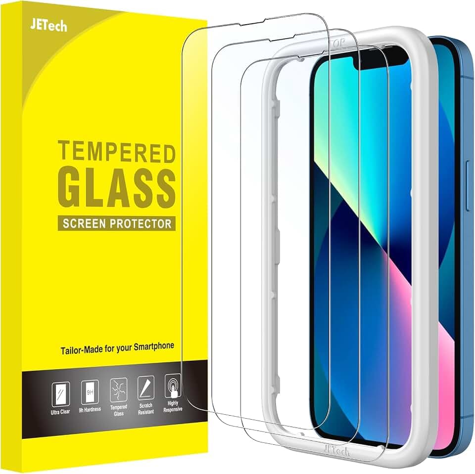 JETech Full Screen Schutzfolie für iPhone 13/13 Pro, 3 Stück