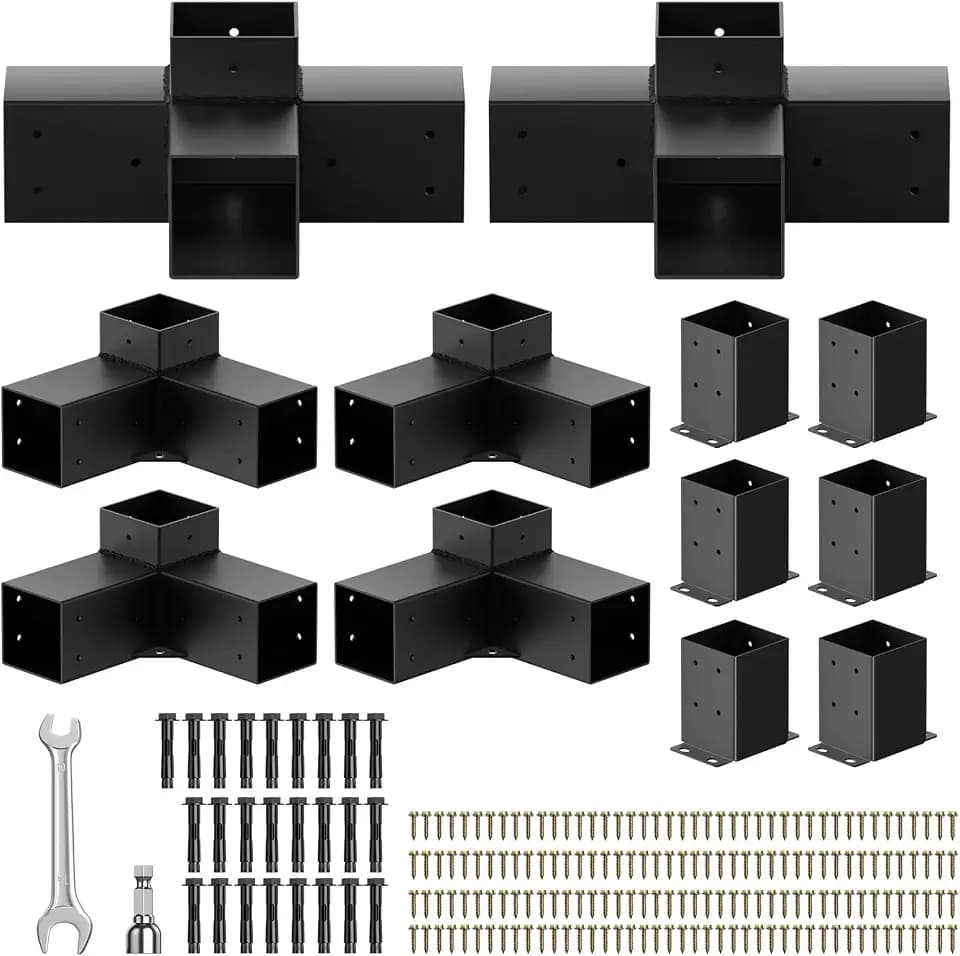 Pergola Bracket kit for 4"x 4" (Inner 3.5" X 3.5") Lumber (12 pc)