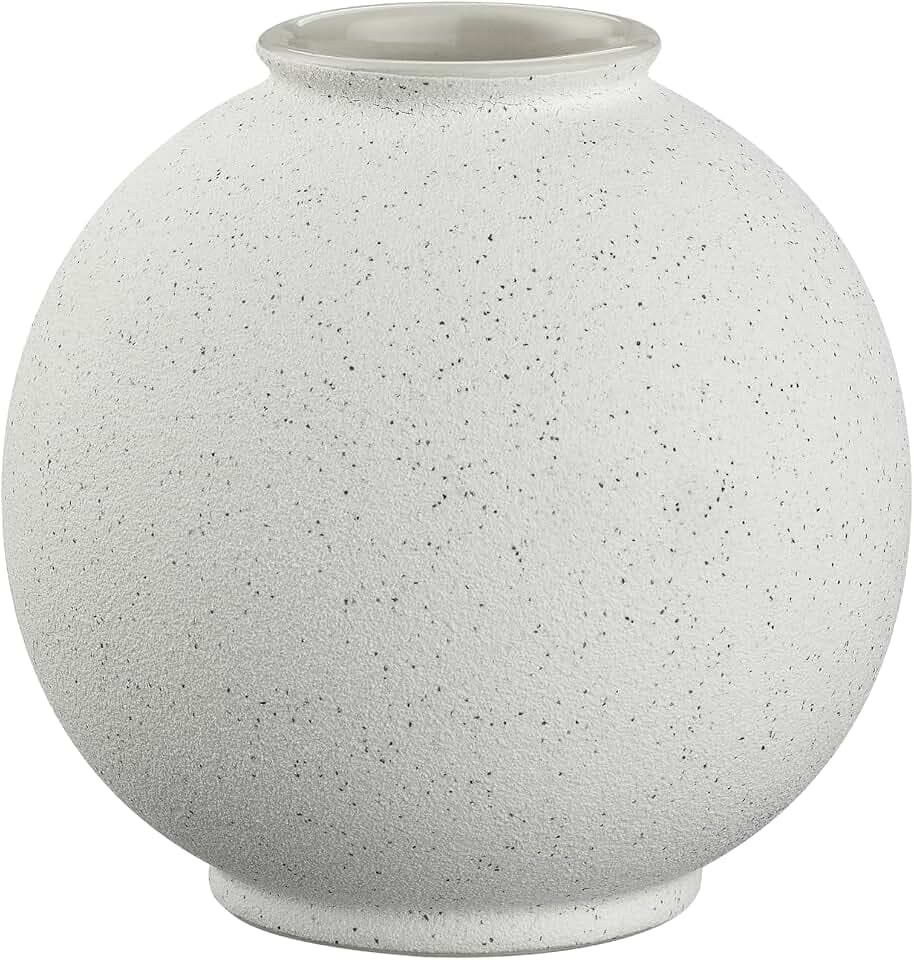 blomus Vase -RUDEA- S | Farbe Lily White | Blumenvase aus Keramik | Dekovase Farbe beige | 15 x 15 x 14,5 cm