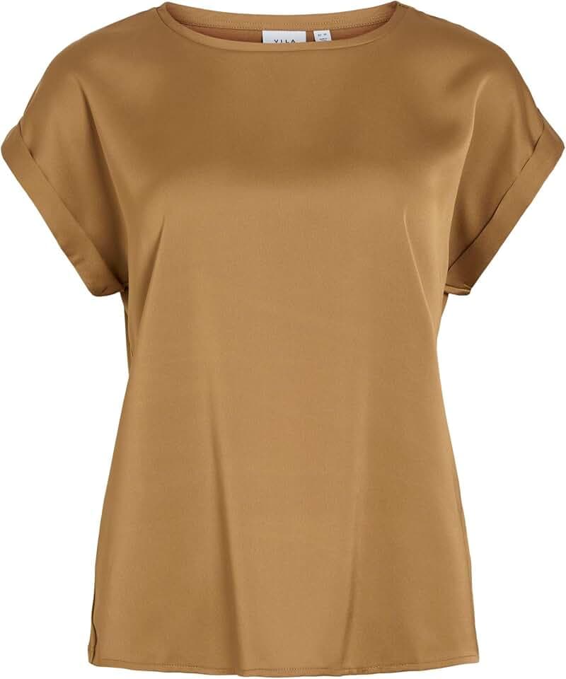 Vila Damen Viellette S/S Satin Top - Noos Viellette S/S Satin Top - Noos (1er Pack)