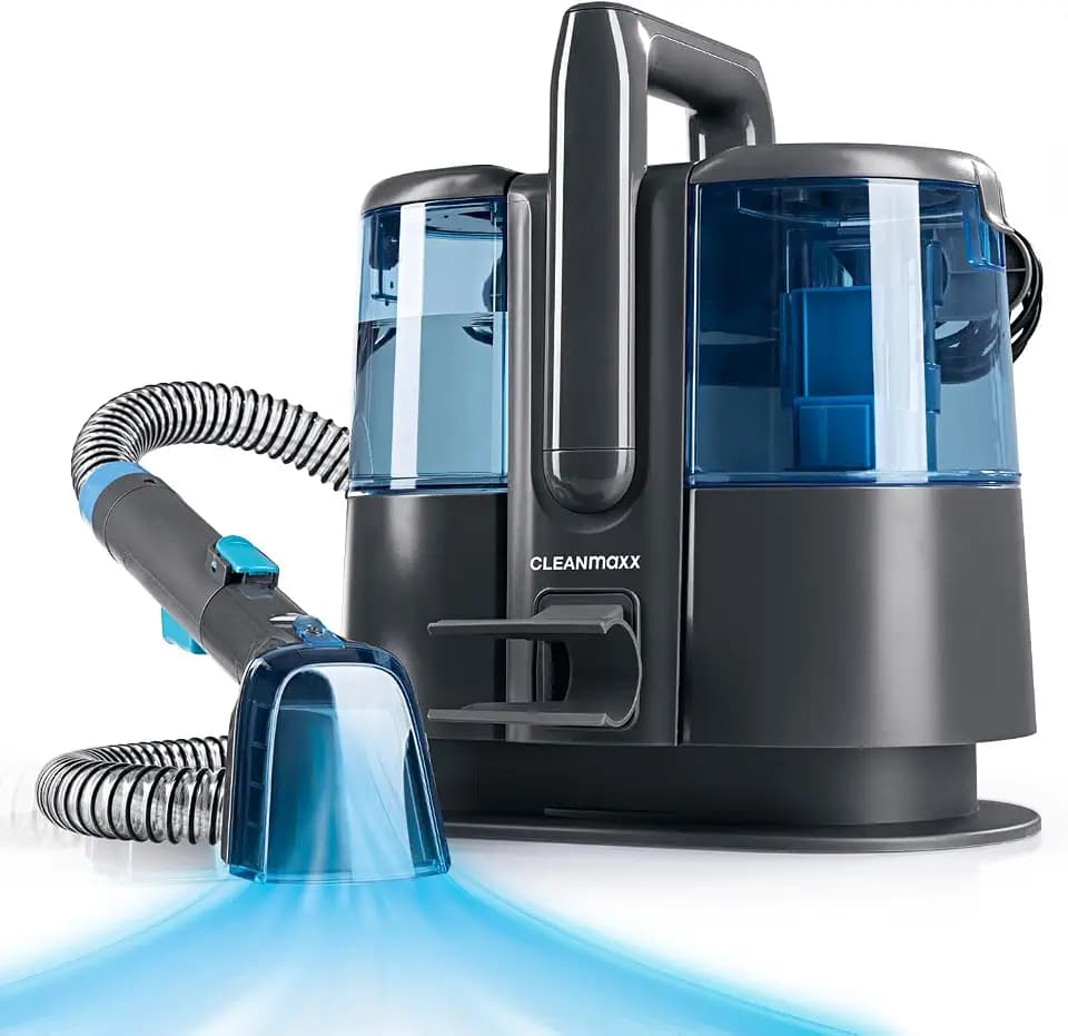 CLEANmaxx Pro Power Polsterreiniger Gerät 600W Blau | leistungsstarker Waschsauger mit Dual-Tank & Selbstreinigung | ideal für Sofa Auto Teppich Polster | starke Fleckenentfernung