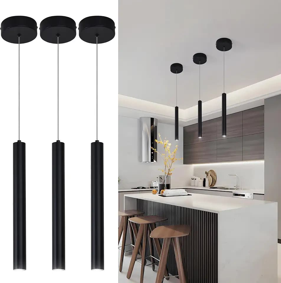 3 Light Black Mini Pendant Lighting Modern Pendant Light,11.81in