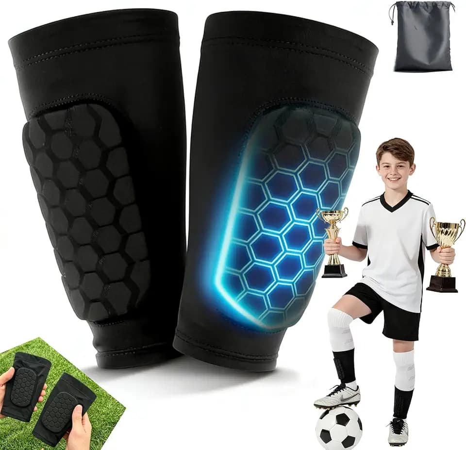 Schienbeinschoner Kinder Fussball Pro Schienbeinschoner Fußball Herren –Atmungsaktiv, rutschfest, Vollflächige, Ultraleicht Schienbeinschutz für Jungen Mädchen Junge Spieler Fußballspiele Shin Pads
