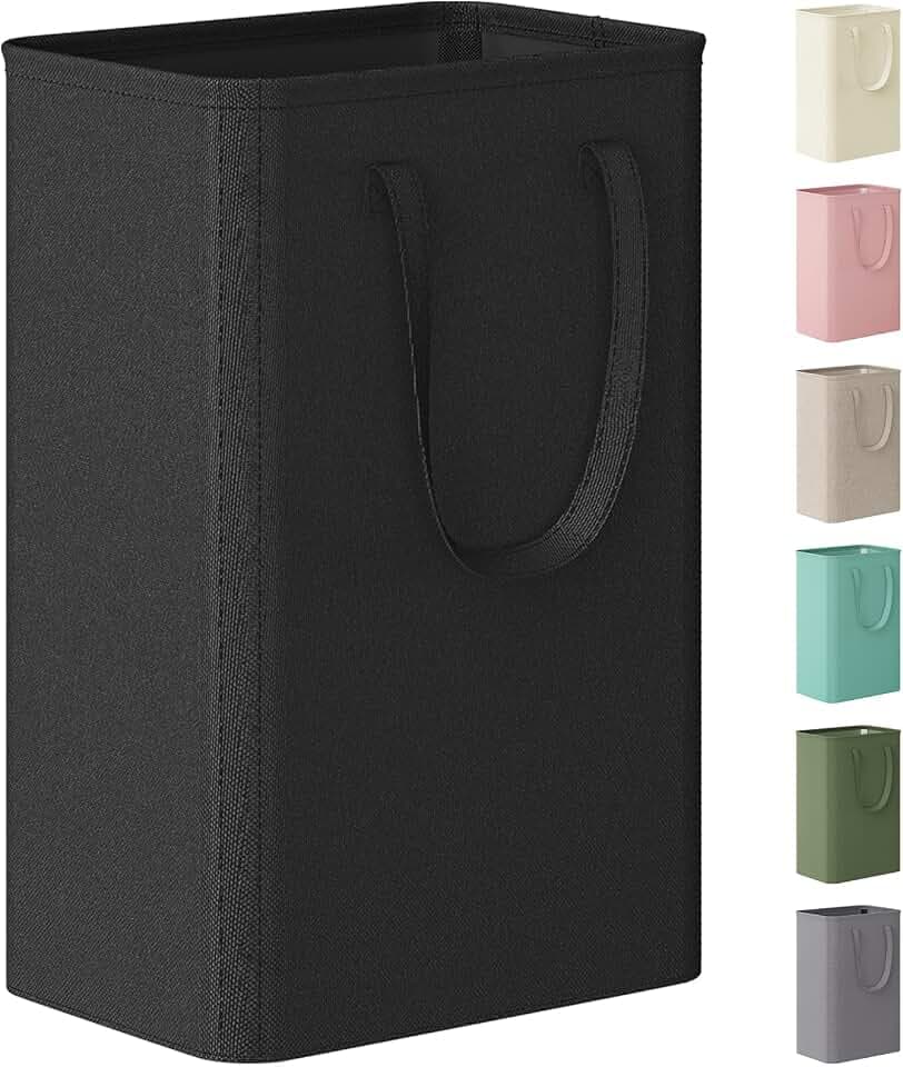 Lifewit Slim Collapsible Laundry Basket with Handles, 50L, Black