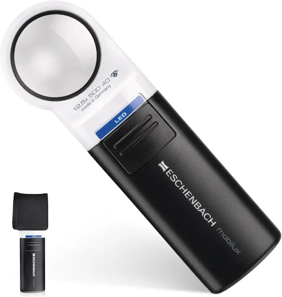Eschenbach Optik mobilux LED Lupe mit 12,5X-Vergrößerung und 35mm Linse