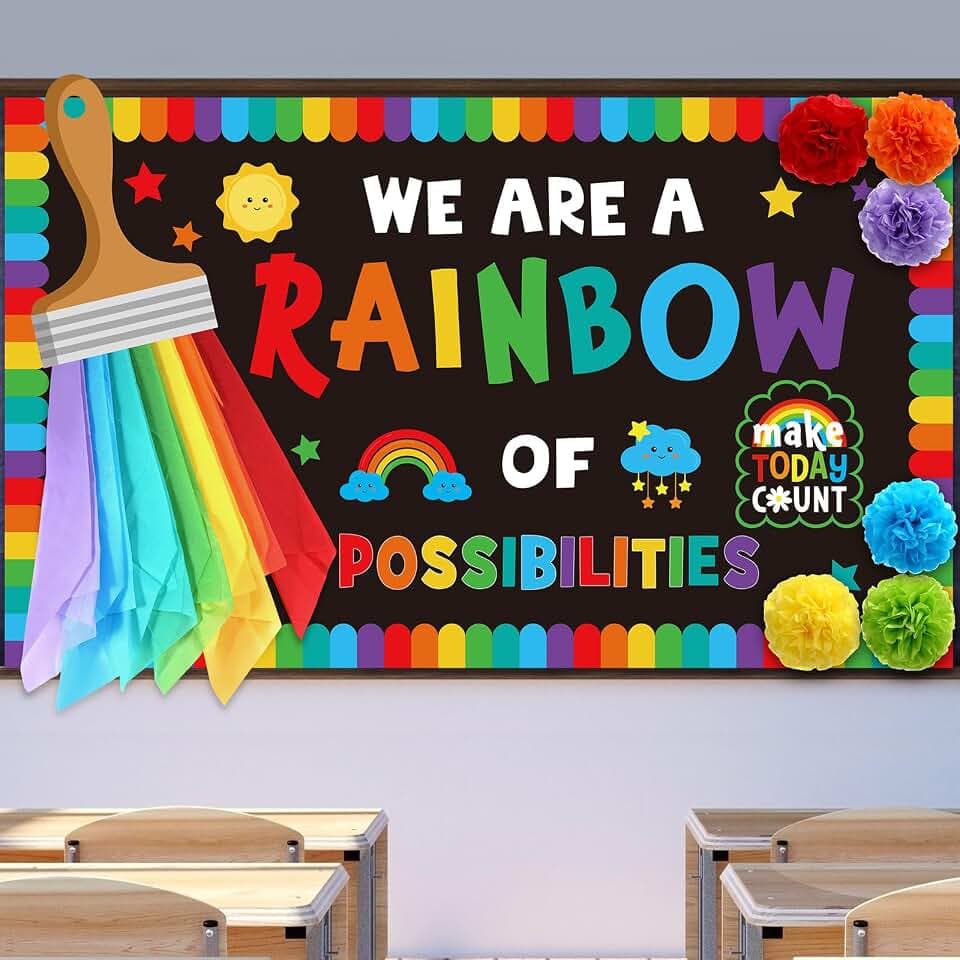 Fullhawl 3D We Are a Rainbow of Possibilities Bulletin Board Decorations