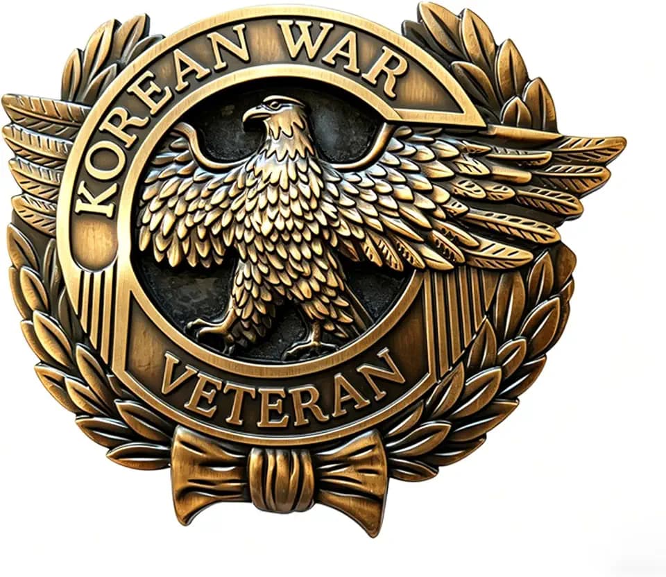 FRF FLAG Korean War Aluminum Grave Marker, Aluminum Veterans Plaque, Memorial Day Gifts, Suitable for Graveside Memorials to Honor Those who Served