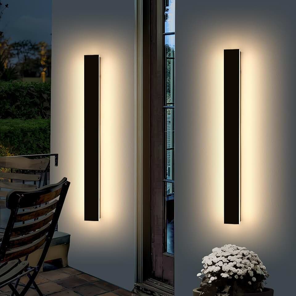 Mikeru LED Wandlampen Outdoor, 120cm Wandleuchte Aussen 42W Moderne Lange Lichtleiste Wandlicht 360°Led Außenlampe Ip65 Wasserdicht Wandlampe, Wohnzimmer Veranda Schlafzimmer Innen Wandleuchte