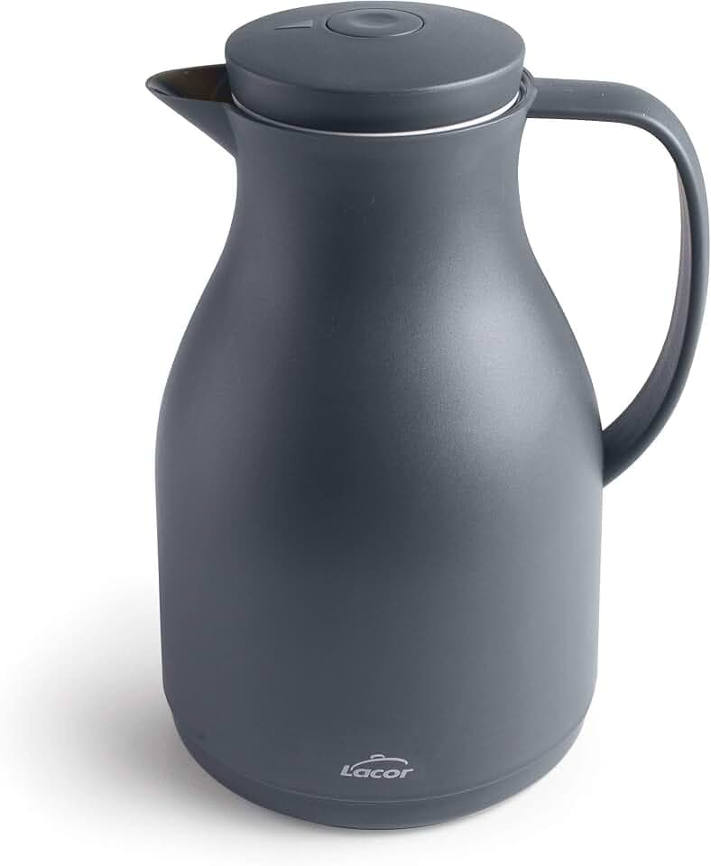 Lacor 62563 – BPA-freie Thermoskanne mit Doppelwand und Glasschicht...