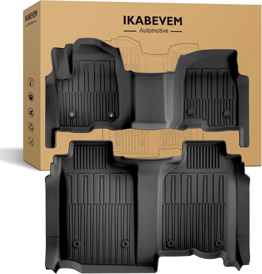 IKABEVEM Floor Mats for Chevy Silverado/GMC Sierra 2019-2026 Crew Cab