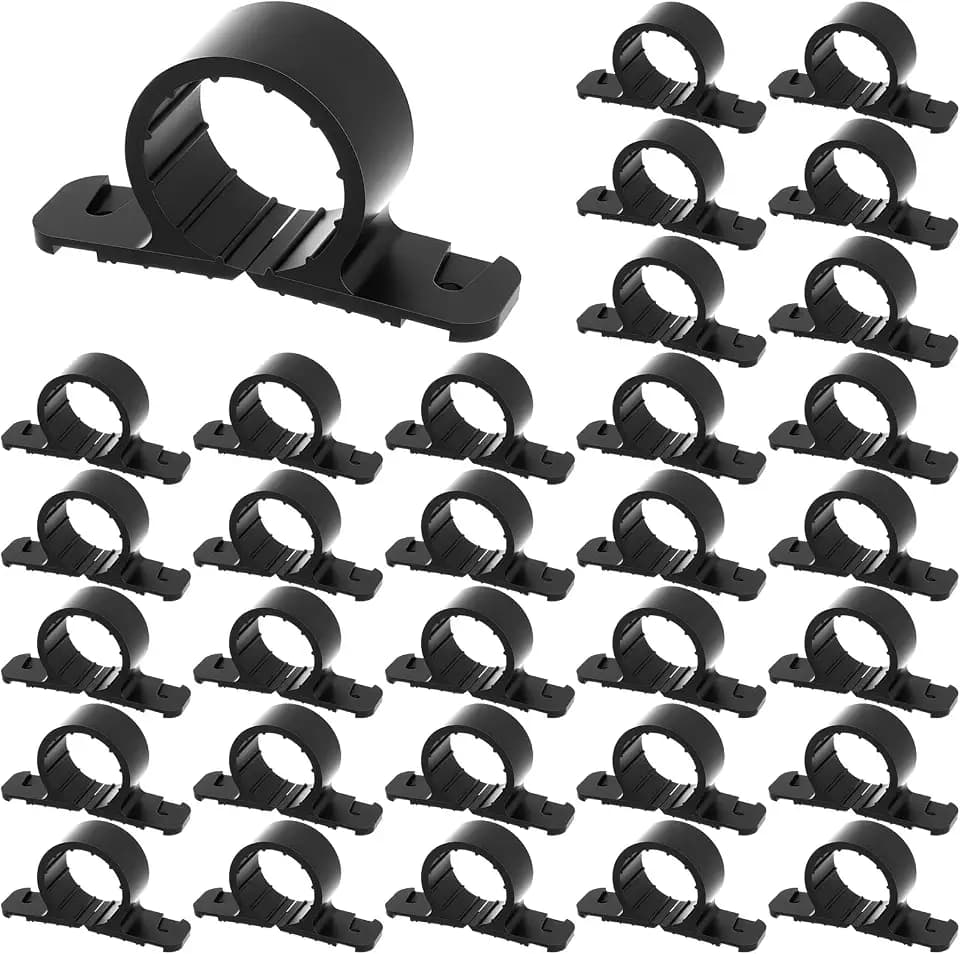 Briwooody 50 Pack 1 Inch Pipe Supports Suspension, Black