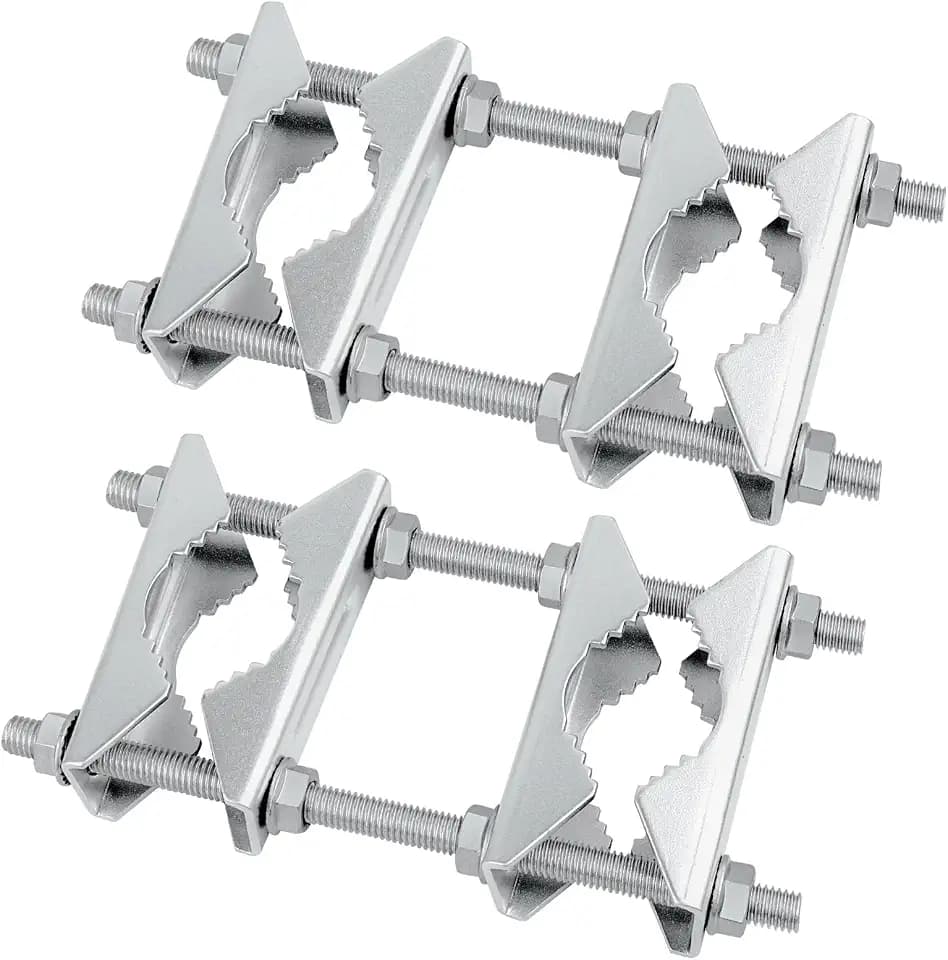 Double Antenna Mast Clamp - Heavy Duty Galvanized Iron Mount for Secure Pole-to-Pole Connection, Rust-Resistant, Ideal for Antennas and Satellite Dishes 2PCS