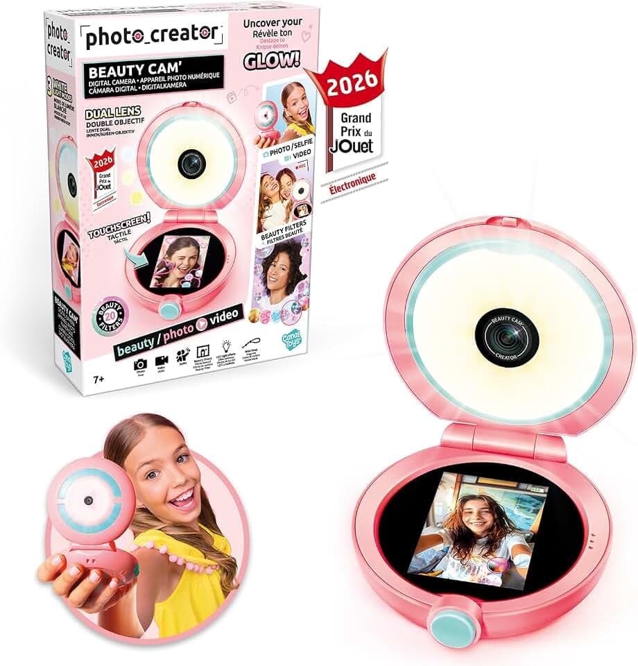 Canal Toys - Creator - Beauty Cam für Kinder ab 7 Jahren - Selfie und Video Kamera mit Touchscreen - LED Beauty Spiegel mit 3 Lichtmodi - Fotoeffekten und Trageschlaufe - Geschenkidee - CLK 092