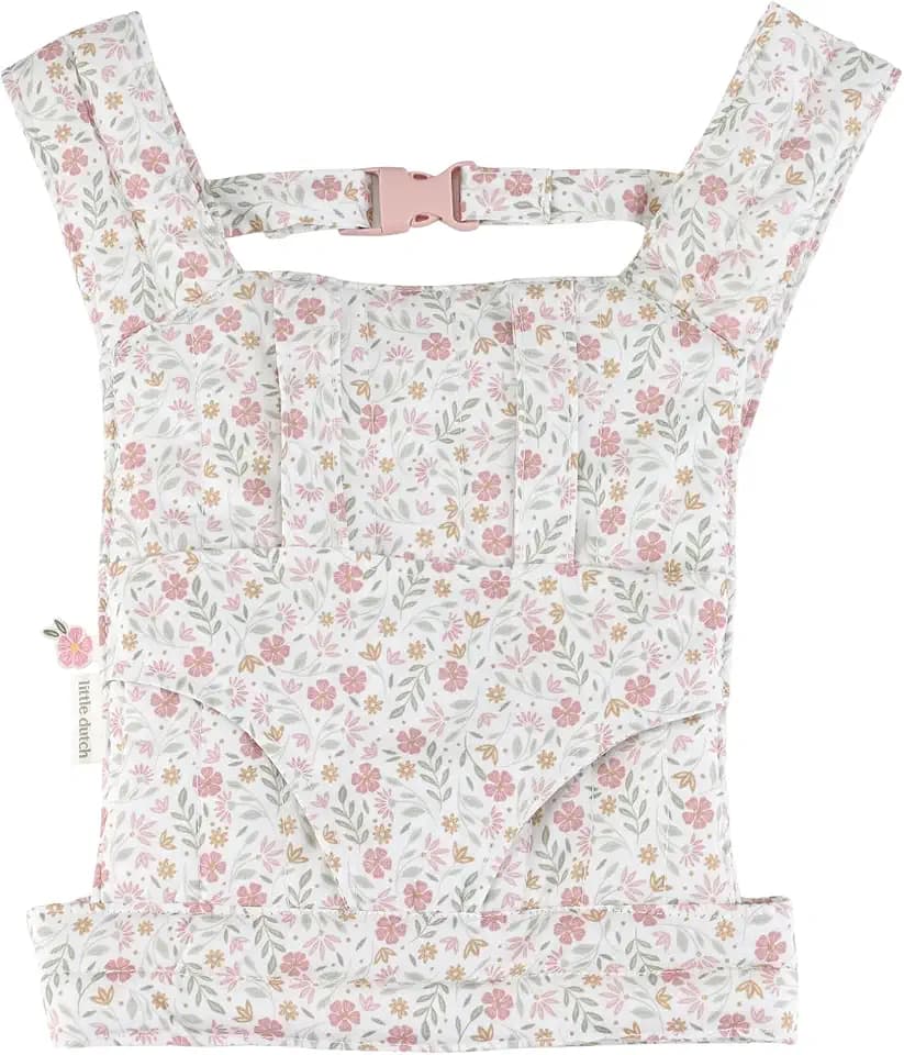 Little Dutch Puppentrage mit Schultergurte - verstellbaren Bändern - für Puppen bis 36 cm - Soft Flowers - ab 3 Jahre