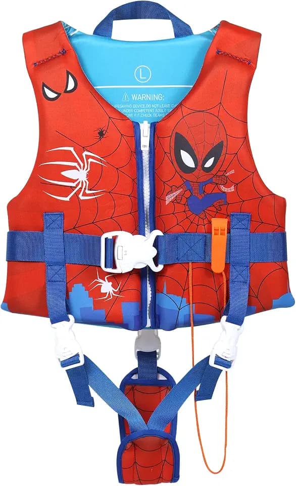 Toddler Swim Vest Neoprene Adjustable Safety Strap 20-90lbs Kids Floaties Buoyancy Jacket for 1-9Y Boys and Girls,Child Swimming Vest on Pool/Boating/Beach/Learn to Swim Aid