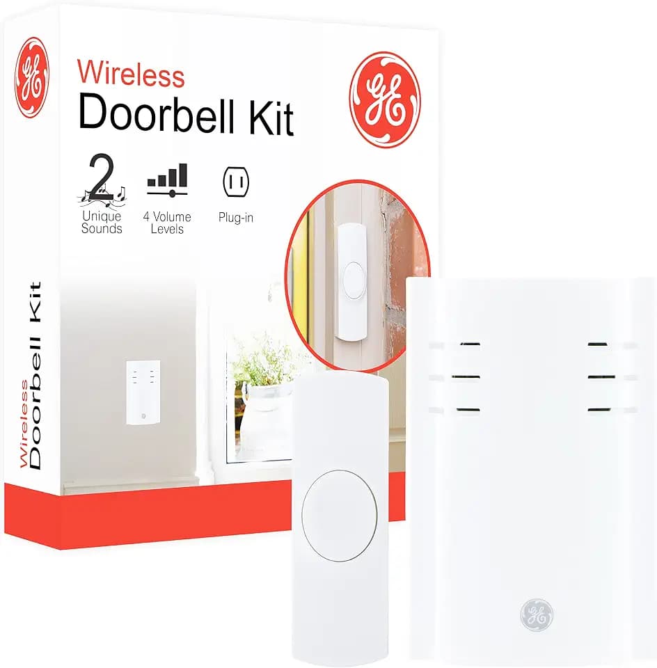 GE UltraPro Wireless Doorbell Kit, Plug-in Receiver, 1 Push Button