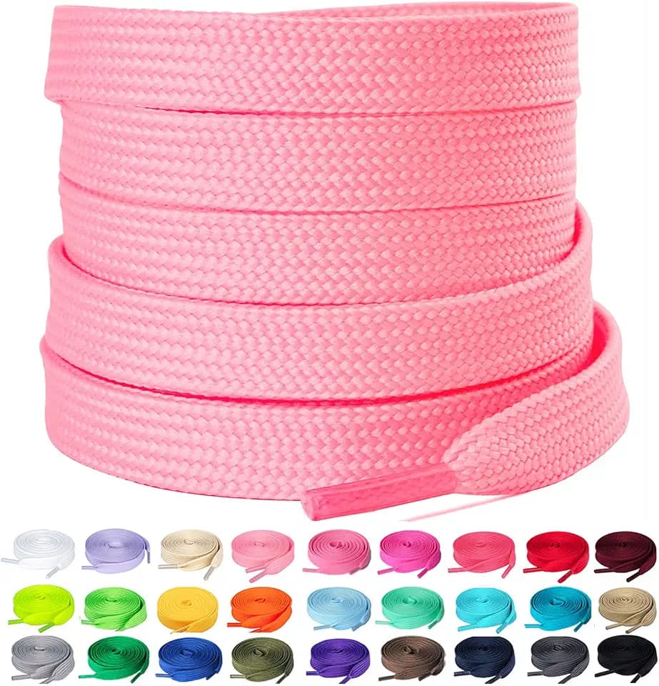 Olukssck 2 Paar Flache Schnürsenkel, langlebig, Ersatz, 10 mm, hochwertig, für Sportschuhe, Stadtschuhe