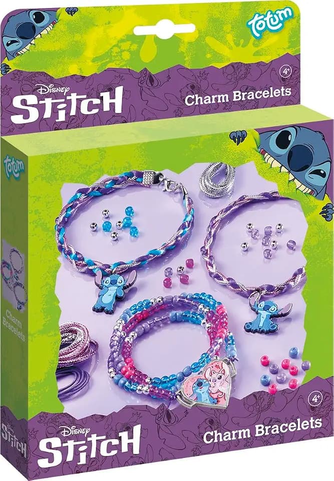 Totum Disney Stitch Armbandset – 3 Armbänder mit Glasperlen für Kinder ab 4