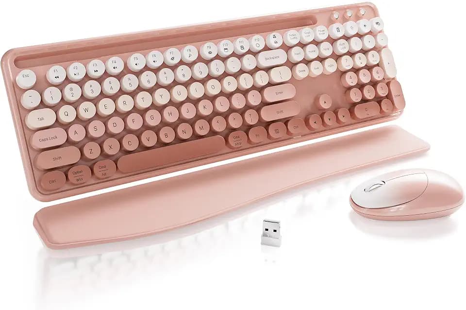 Retro Keyboard and Mouse Wireless Peach Gradient