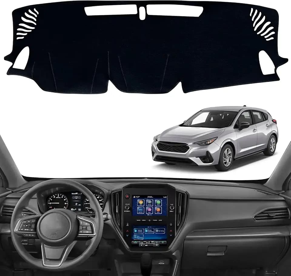 Dashboard Dash Board Cover Mat Pad Carpet Non-Slip Custom Compatible with 2024 Subaru Impreza Protector Sunshield (Black Trim)