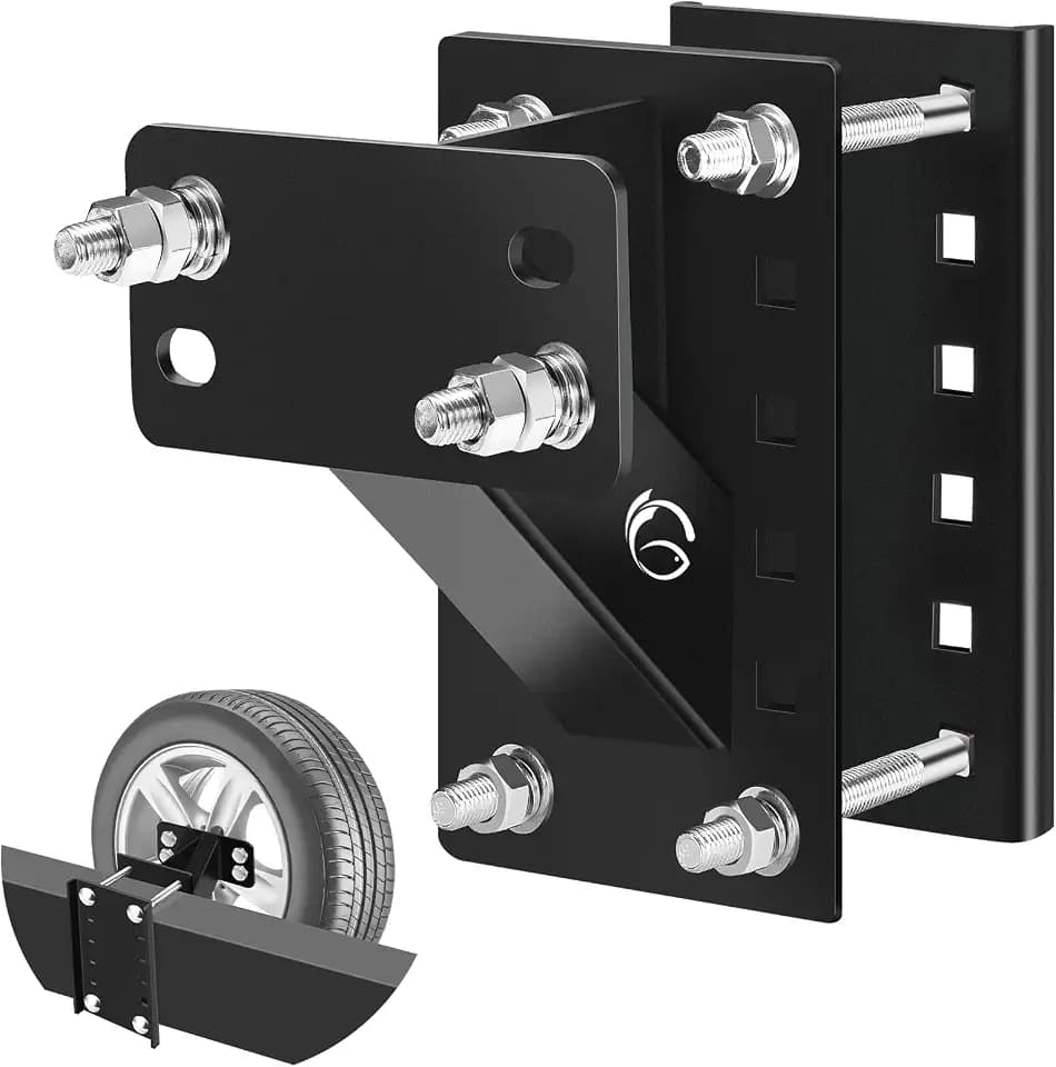 GADFISH Spare Tire Carrier,Spare Tire Mount Boat Trailer Carrier Bracket,Heavy Duty Lock Holder,Fits 4 & 5 & 6 Lugs Trailer Wheels on 4", 4.5'', 4.75'', 5'' and 5.5'' Bolt Patterns,Holds up to 150 Lbs