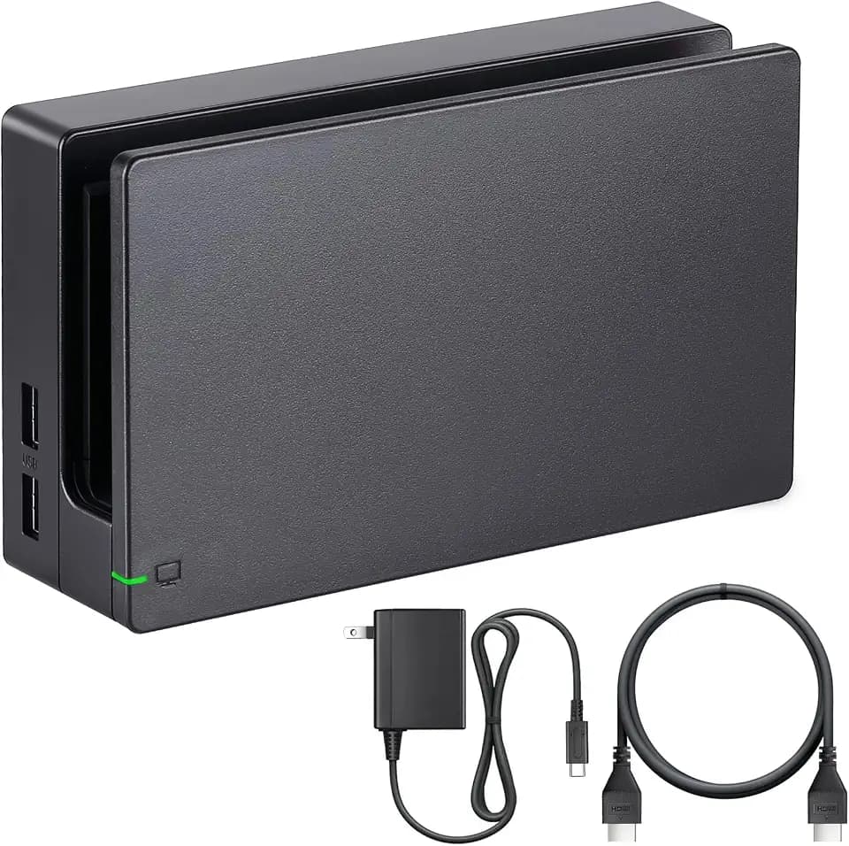 TV Dock Station for Switch - 3-in-1 Replacement TV Base Docking Station Set with Upgraded IC Module, Charger, HDMI Cable Accessories for Switch Console - Not for Switch 2