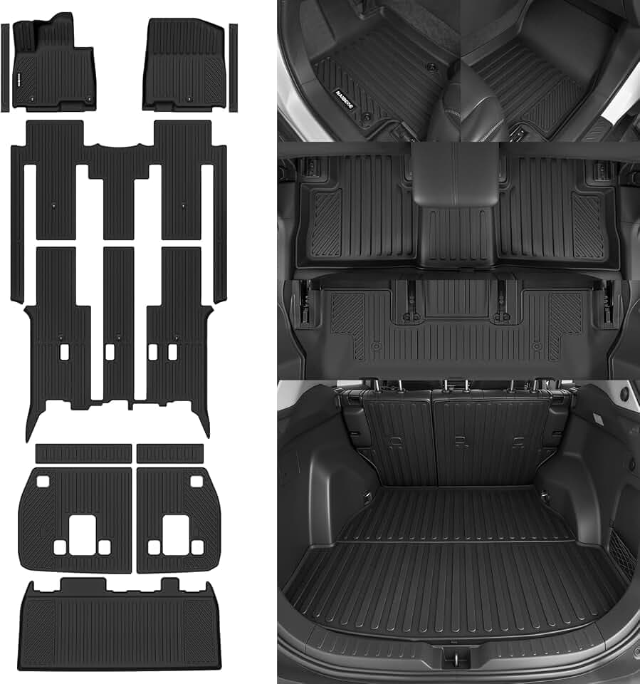 Naibeve Floor Mats for 2022-2027 Kia Carnival 8 Seats 2nd Row Bench Seat